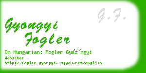 gyongyi fogler business card